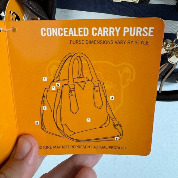 Carry and Conceal Bag Purse Navy Blue and White with Black trim BULLDOG Cases - Picture 4 of 12